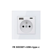 avoir white glass sockets and switches fr eu usb plug electrical outlets wall light switch 220 v push power button switch 16a