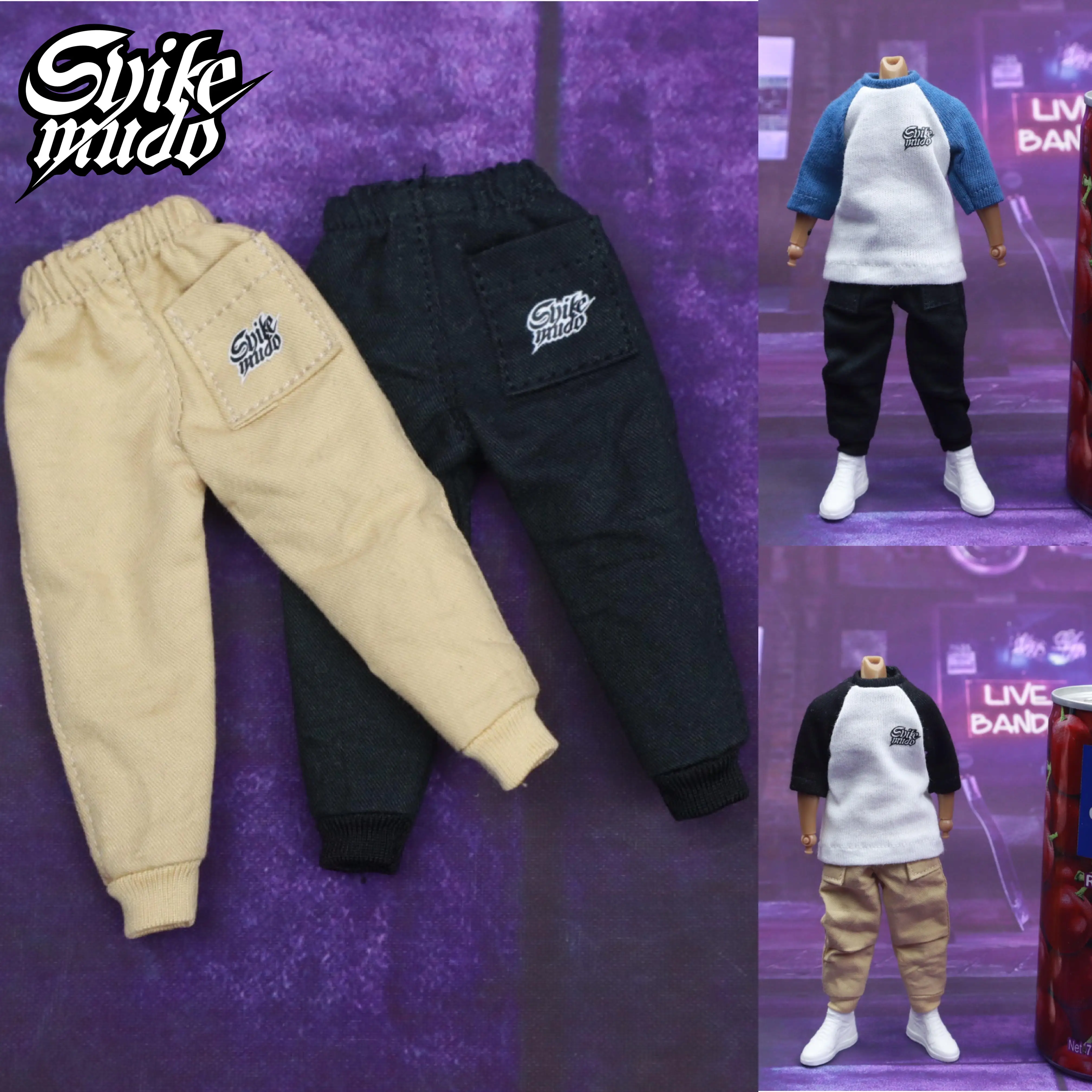 

1/12 Scale male soldiers clothes pants trousers T shirt fit 6 inches action figure