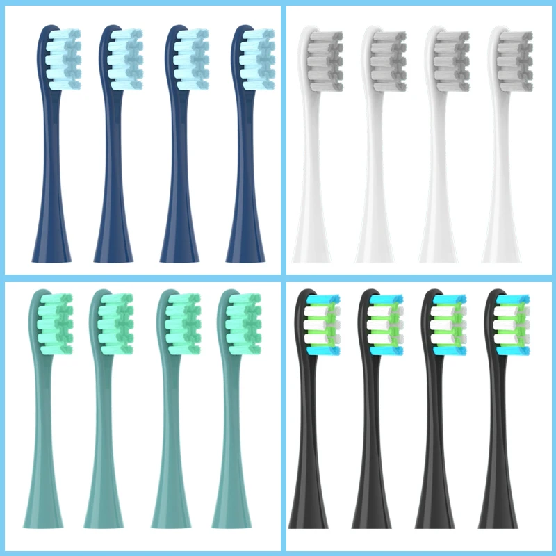 Replacement Brush Heads for Oclean X/ X PRO/F1/ One/ Air 2 Sonic Electric Toothbrush DuPont Blue Green Soft Bristle Nozzles