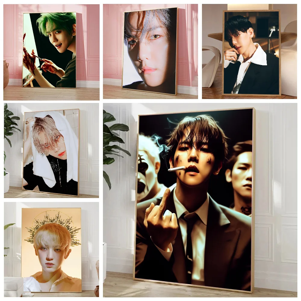 Byun Baek-hyun KPOP фотобумага с принтом для дома гостиной спальни входа в бар кафе