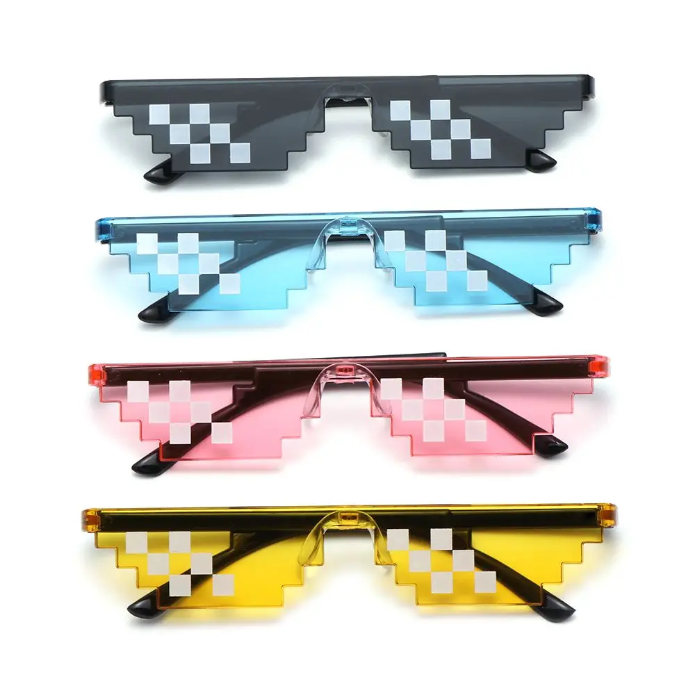 

1 шт. забавные мозаичные солнцезащитные очки, розыгрыши, игрушечные очки, пиксель, черные женские солнцезащитные очки, крутые шутки, забавны...