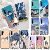 yuru camp anime phone case for huawei honor mate 10 20 30 40 i 9 8 pro x lite p smart 2019 y5 2018 nova 5t