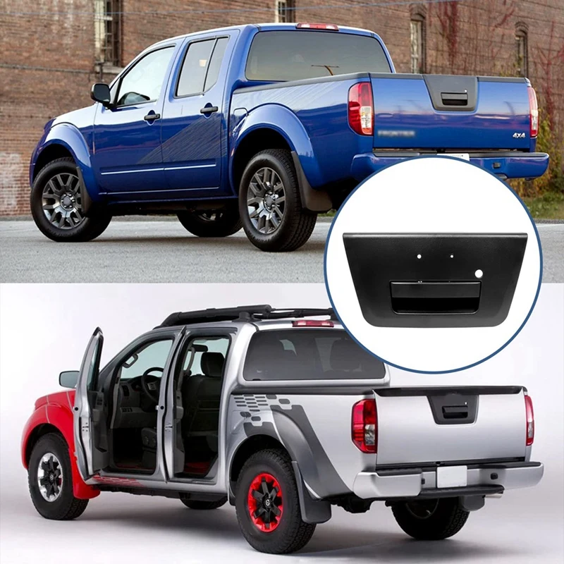Фото NI1915109 90606EA810 Ручка задней двери багажника для Nissan Frontier 2005-2012, NP 300 2009-2014, с отверстием, артикул 90606-EA810 №1