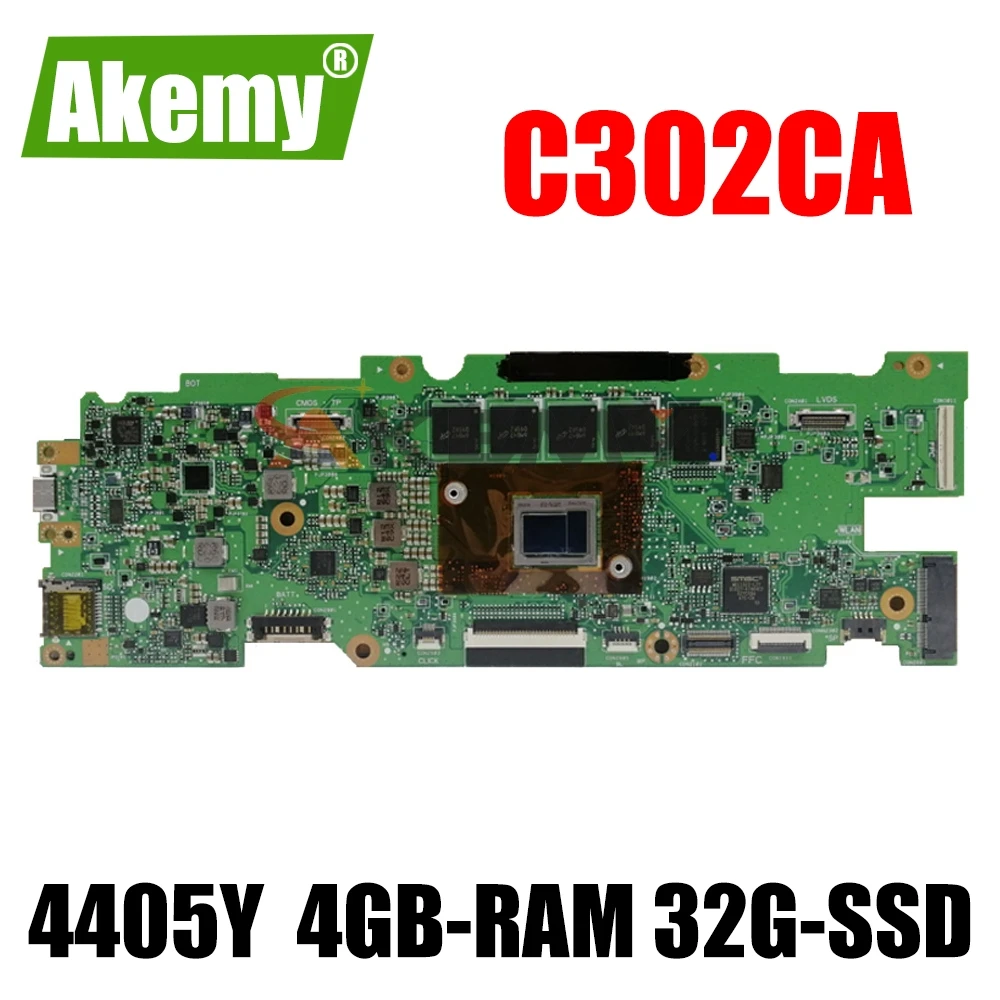 

Akemy For ASUS Chromebook Flip C302C C302CA Laotop Mainboard C302CA Motherboard with 4405Y-CPU 4GB-RAM 32G-SSD