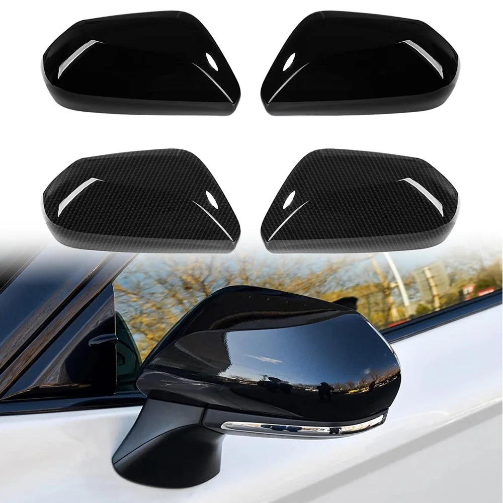 Side Door Mirror Cover Side Rearview Mirror Cover Trim Glossy Carbon Fiber Style Mirror Caps for 2019 Toyota Corolla Hatchback