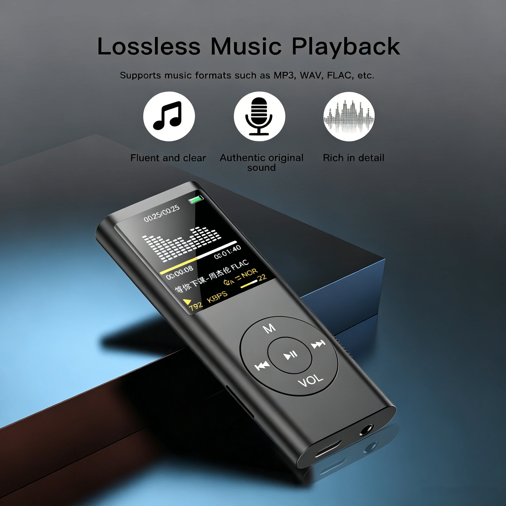 Фото KEBIDUMEI Bluetooth MP4 MP3-плеер для музыки без потерь, Walkman, поддержка электронных книг, запись аудио с TF-карты, воспроизведение звука без потерь, MP3 MP4-плеер №2