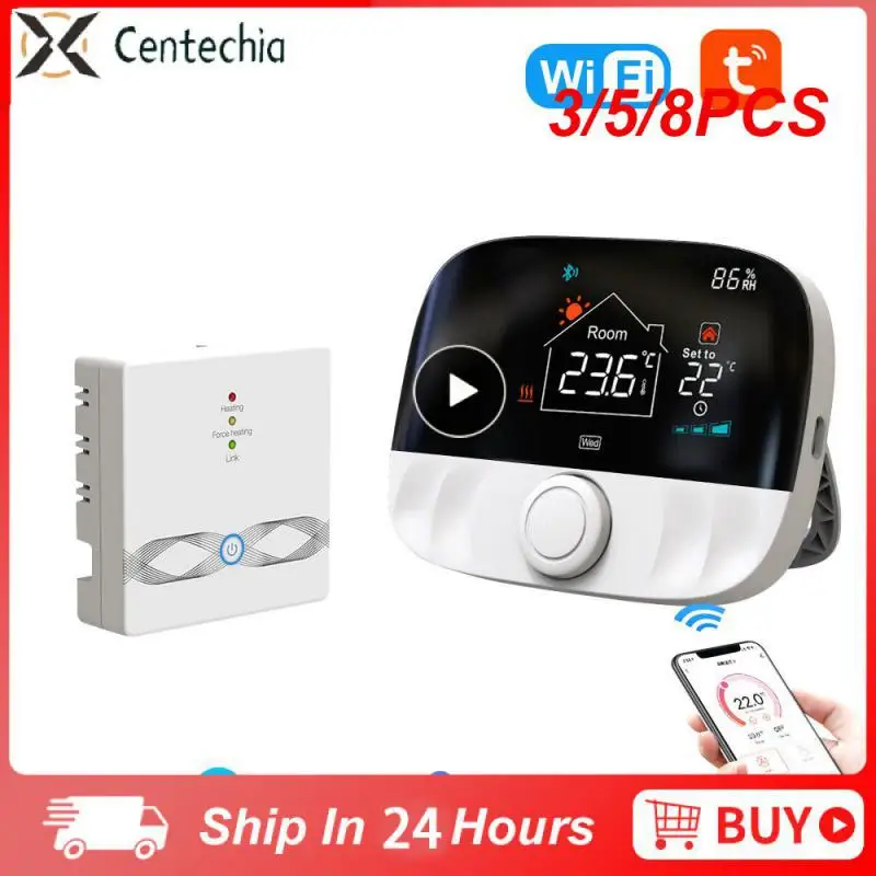 

3/5/8PCS Tuya Wifi Wireless Thermostat Rf433 Voice App Remote Temperature Controller For Gas Boiler Water Heating Smart Tuya