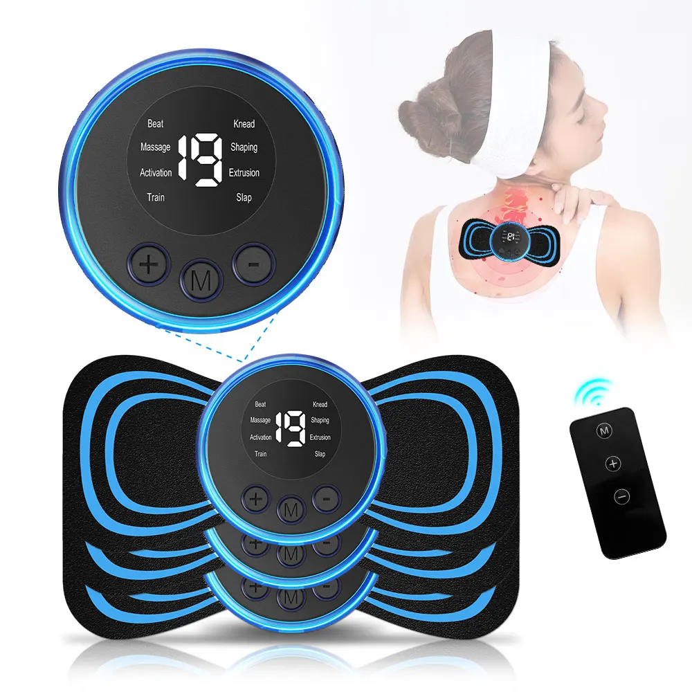 

Модернизированный миниатюрный Электрический импульсный массажер для шеи, 8 режимов, 19 передач, инструмент для облегчения боли в спине, плечах, мышцах, массаж тела, расслабление, фитнес