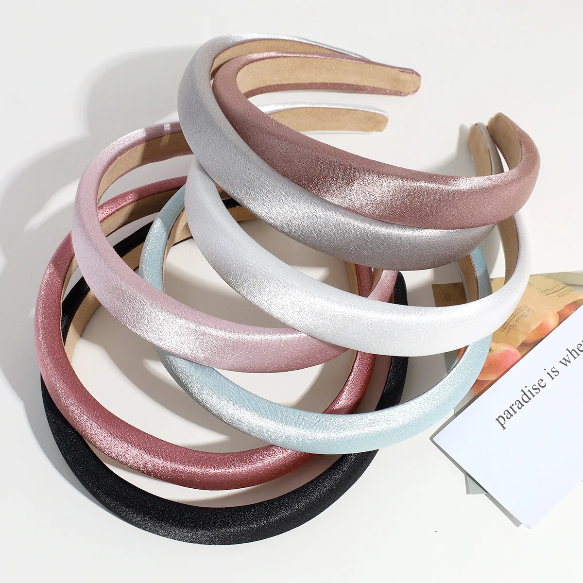 Satin Hair Hoop Thin Section Sponge Fashion Head Hoop To Go Out Wash Face Press Hair Headdress