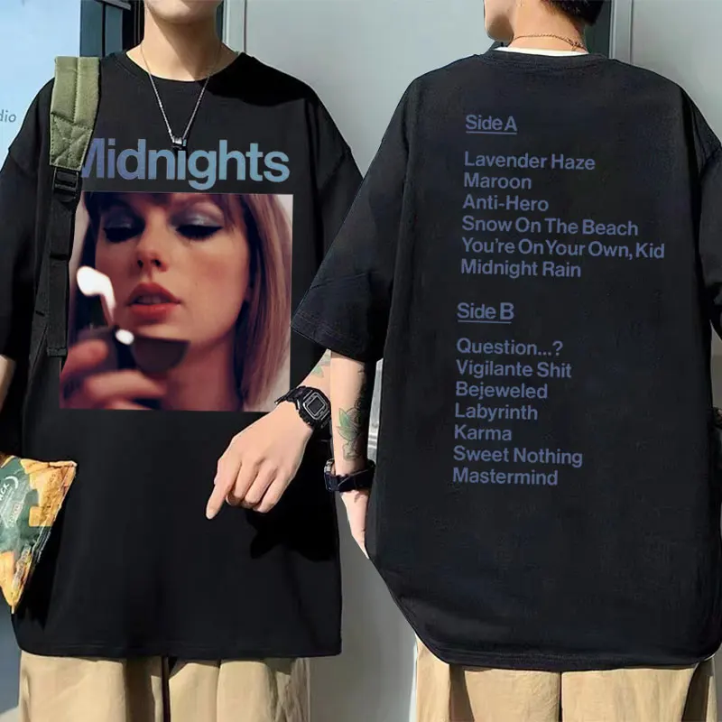 

Singer Taylor New Album Midnights Same Style Tshirt Unisex Casual Oversized T Shirt Fashion Men Women Y2k Aesthetic Art T-shirts