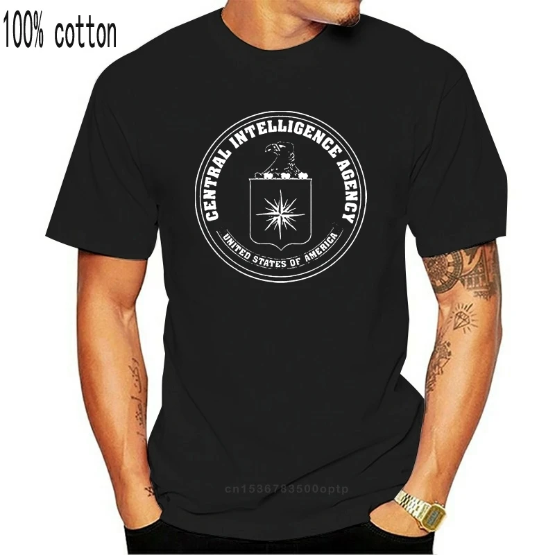 

Fashion 2019 Summer CIA Central Intelligence Agency USA navy black zinc cotton t-shirt 0263 O-Neck Streetwear Tees