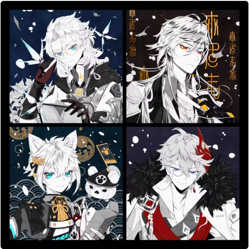 Genshin Impact Ture Eye Tarot Albedo Gorou Zhongli тартаглия открытка цветная бумага значок Baji