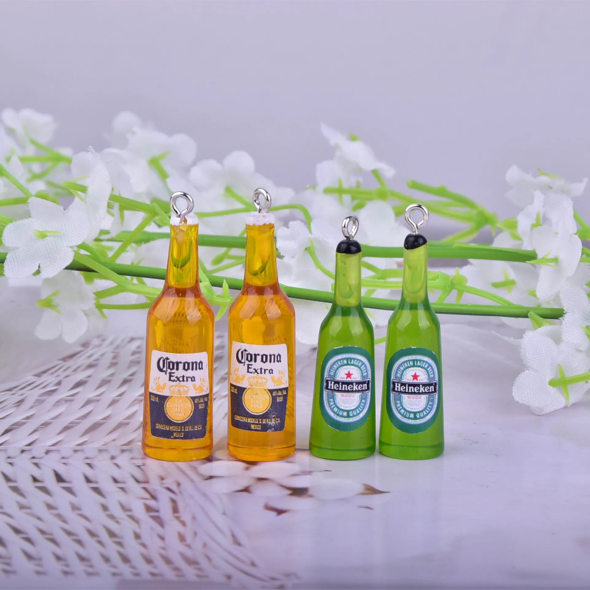 

10 шт. миниатюрная имитация винной бутылки, искусственная смола, серьги, кольцо для ключей, подвеска «сделай сам», ожерелье ручной работы, акс...