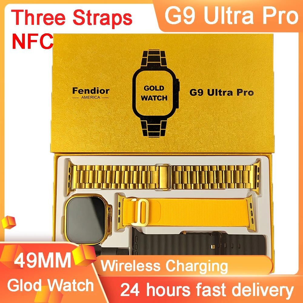 

Новинка, Смарт-часы G9 Ultra Pro золотого цвета, умные часы Ultra Series 8, телефон с Bluetooth, мужские Смарт-часы 2023, часы с ультра беспроводной зарядкой для Apple