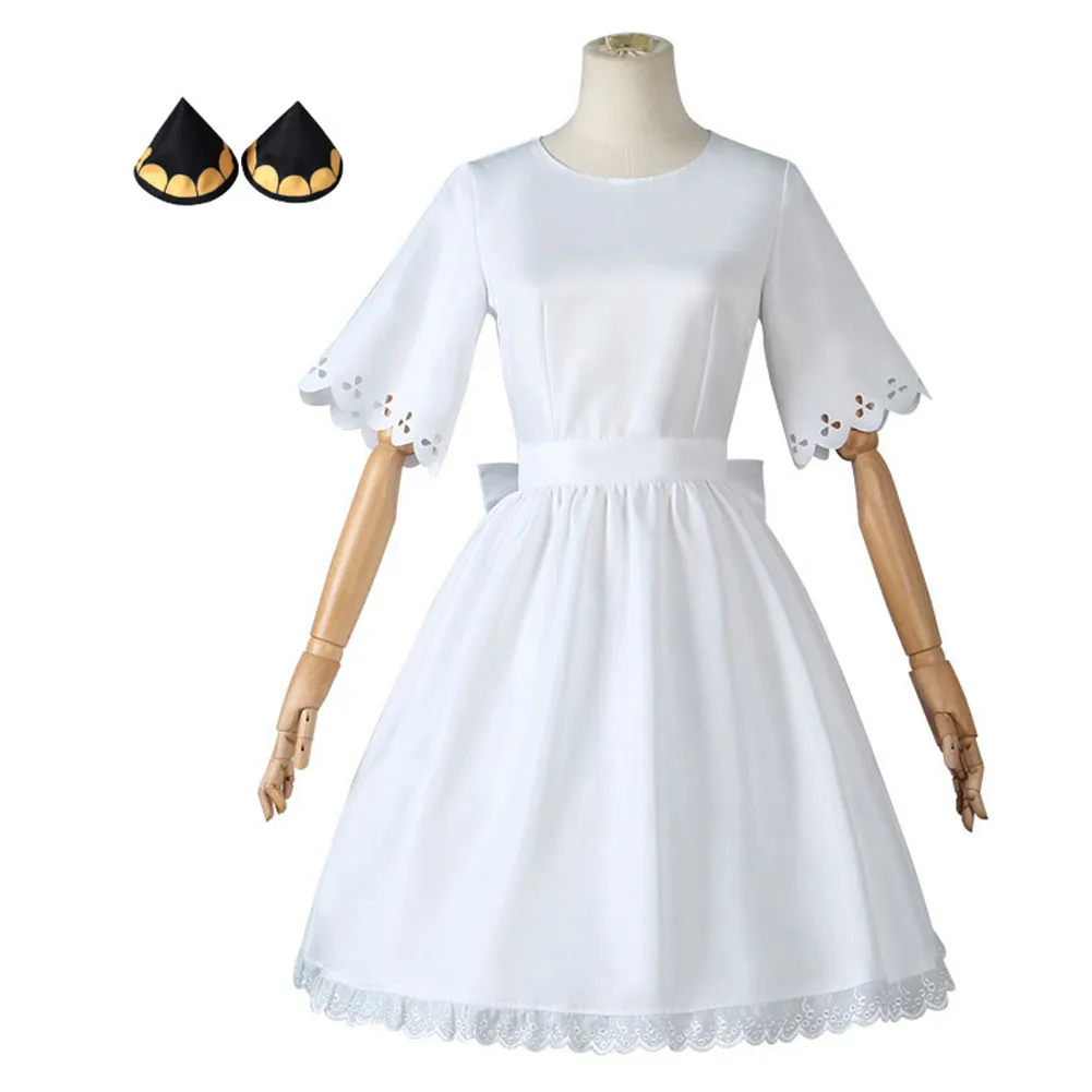 

Kids Girls Spy Cos Family Anya Forger Cosplay Costume White Dress Headband Outfits Halloween Carnival Suit