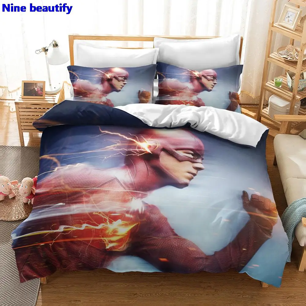 

2-3 Pieces Bedding Sets Speester Barry Allen Flashes 3D Printed Duvet Cover KING Queen Full Twin Size Halloween Bedroom Decor