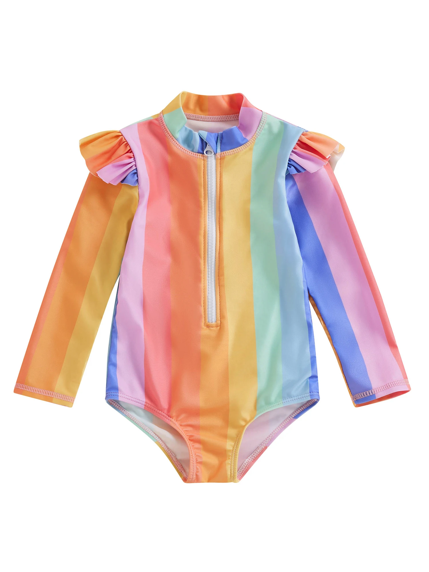 

Купальник для маленьких девочек с застежкой-очаровательный купальник для младенцев с быстрой сушкой и защитой от солнца-Длинные рукава