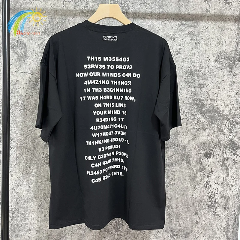 

Streetwear Hip Hop Oversized VTM Short Sleeve Tee Men Women 1:1 Full Letters Printing VETEMENTS T Shirt Black Top With Tags