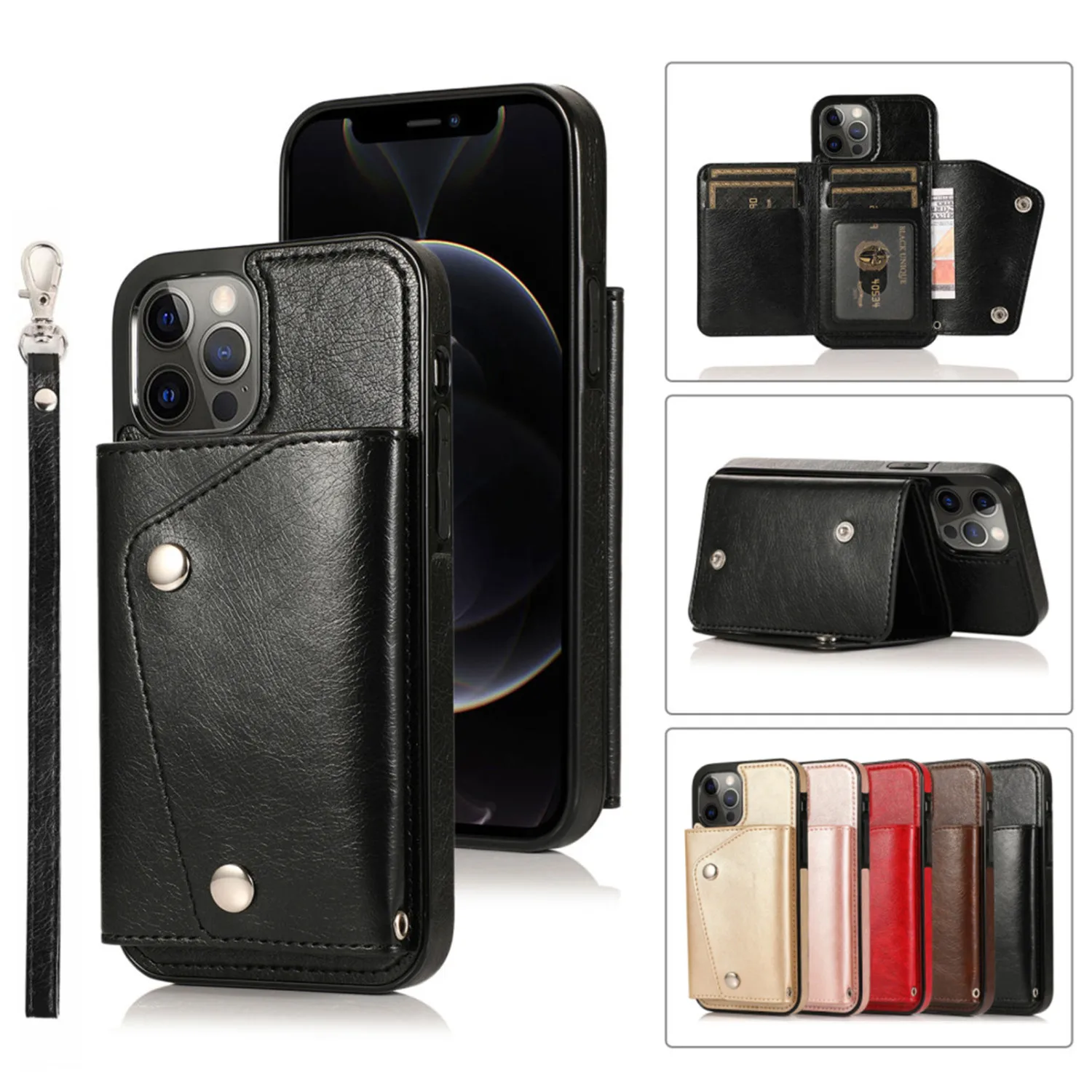 Чехол-бумажник для iPhone 11 13 12 Mini Pro X XS Max XR 6 6S 7 8 Plus SE 2020 | Мобильные - Цена: 692.17