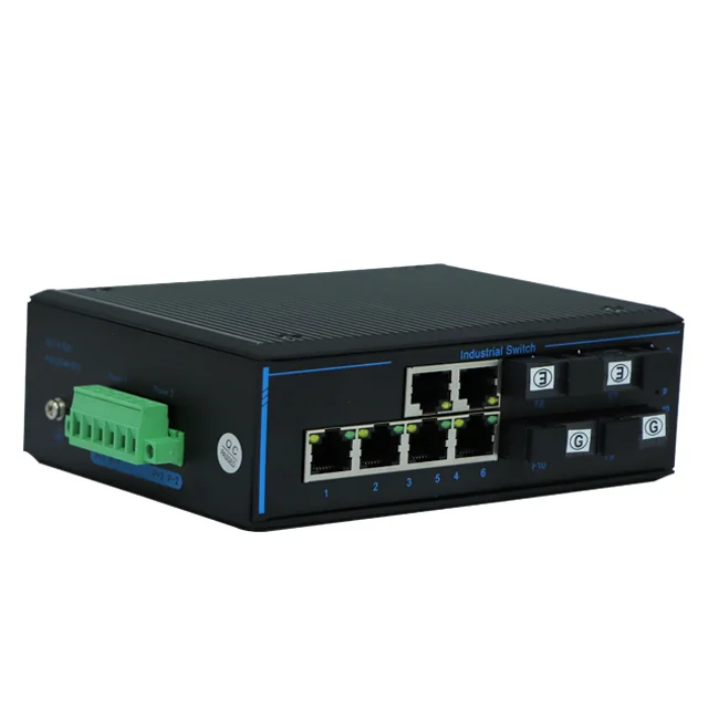 Хит продаж: Промышленный медиаконвертер SFP в RJ45 Ethernet 101001000 Мбитс, 6 сетевых портов, 4 SFP, DIN-рейка, POE, оптоволокно. (art.: 3920dd17a8b2b) - 3920dd17a8b2b