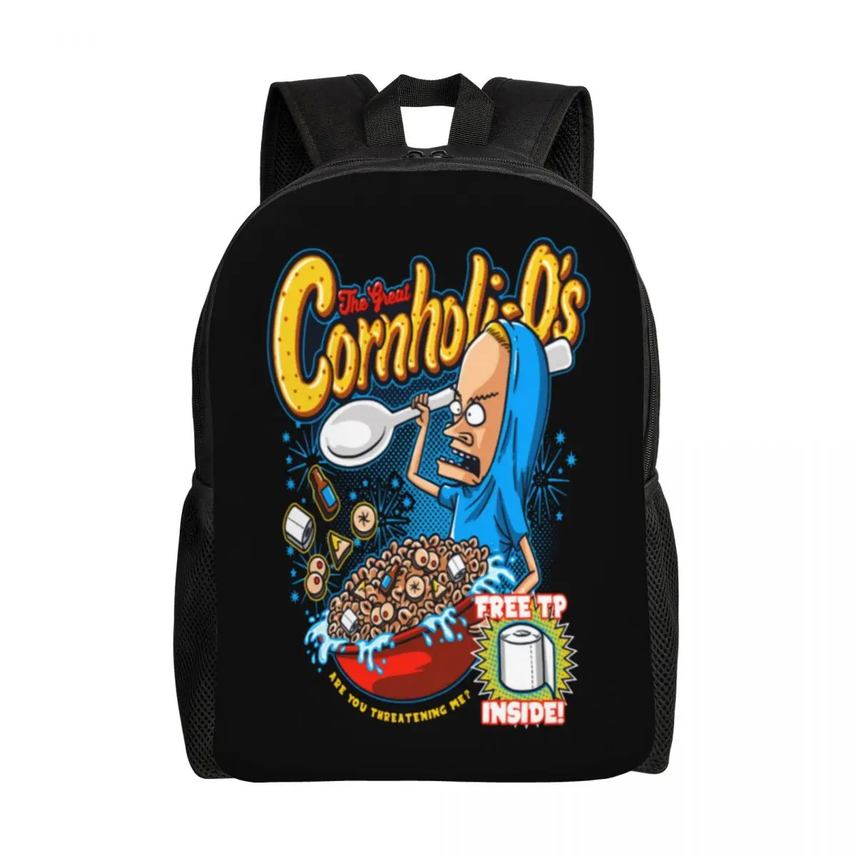 For Men Women Water Resistant School College 90s Cornholio's Cartoon Lover Bag Print Bookbags