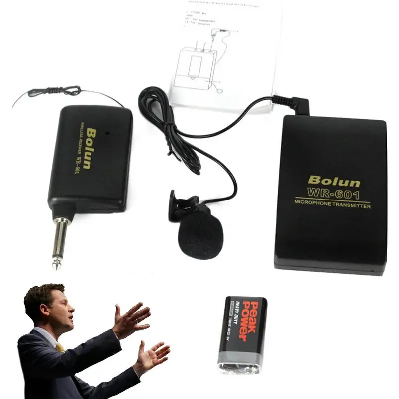 

WR601 Wireless Microphone MIC Conference Teaching Speech FM Transmitter Collar Clip Type Microphone Speakers