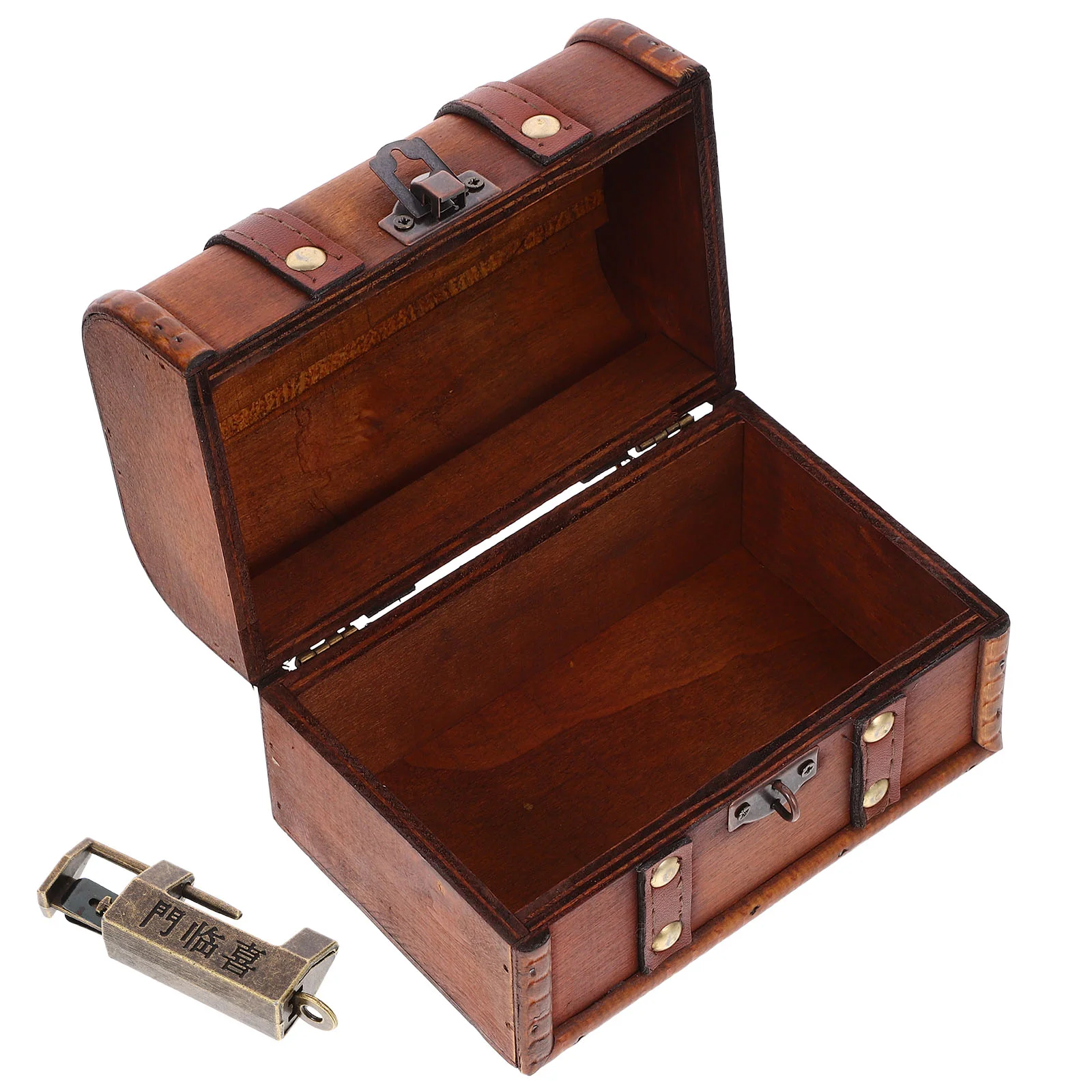 

Wooden Treasure Retro Jewelry Container Jewellery Desktop Storage Box Trinket Case Small Book
