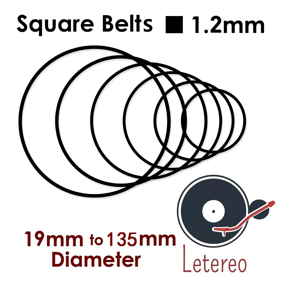 

Ремни с квадратным вырезом поперечной секции 1,2 мм, внутренний диаметр от 19 мм до 135 мм, моторный привод для видеомагнитофона, кассеты, CD, DVD-плееров или записывателей