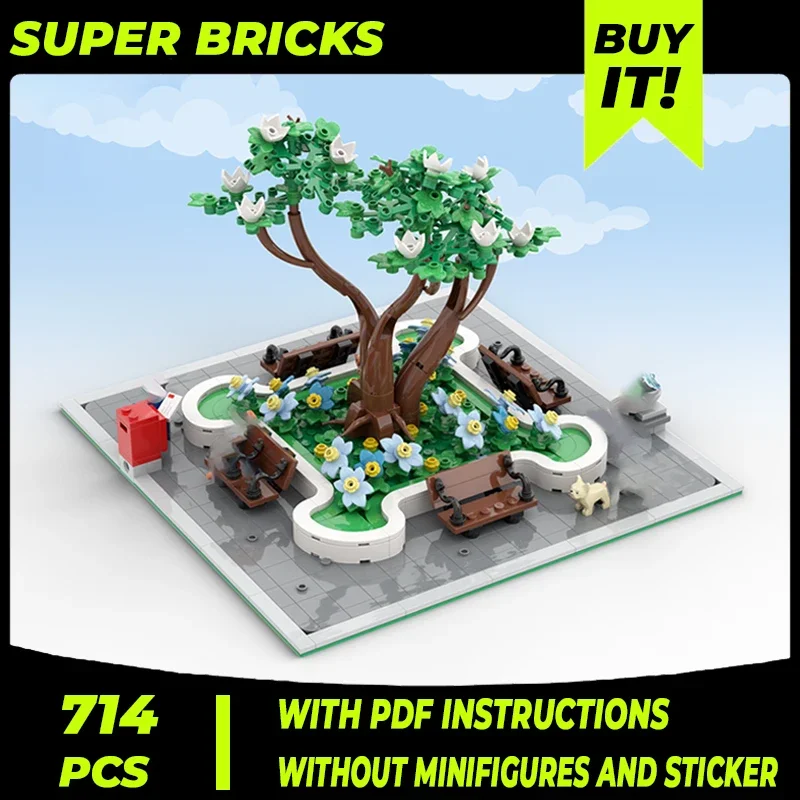 Модель уличного вида Moc строительные блоки историческая Магнолия парк