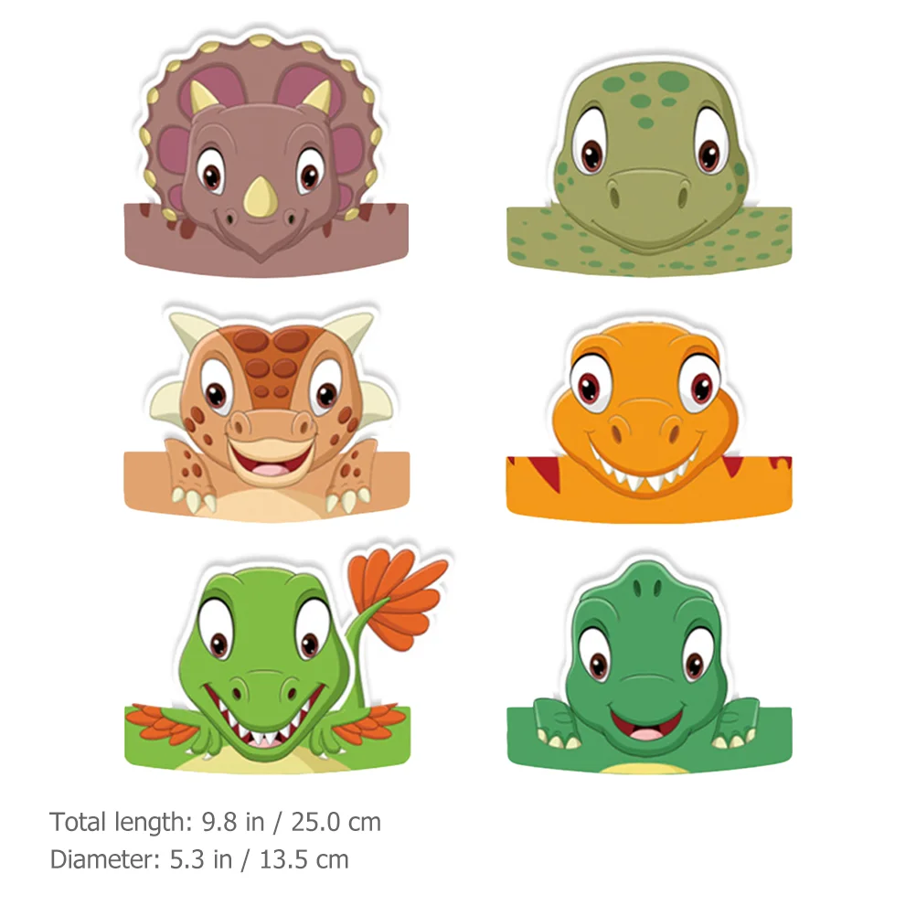 6 шт. шляпа с динозавром на день рождения шляпы украшения для детей праздничный