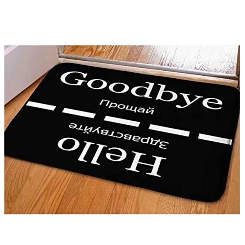 

Welcome Large Doormats Hello Goodbye Pattern Indoor Outdoor Funny Non Slip Durable Washable Home Decorative Door Mats Bath Rugs