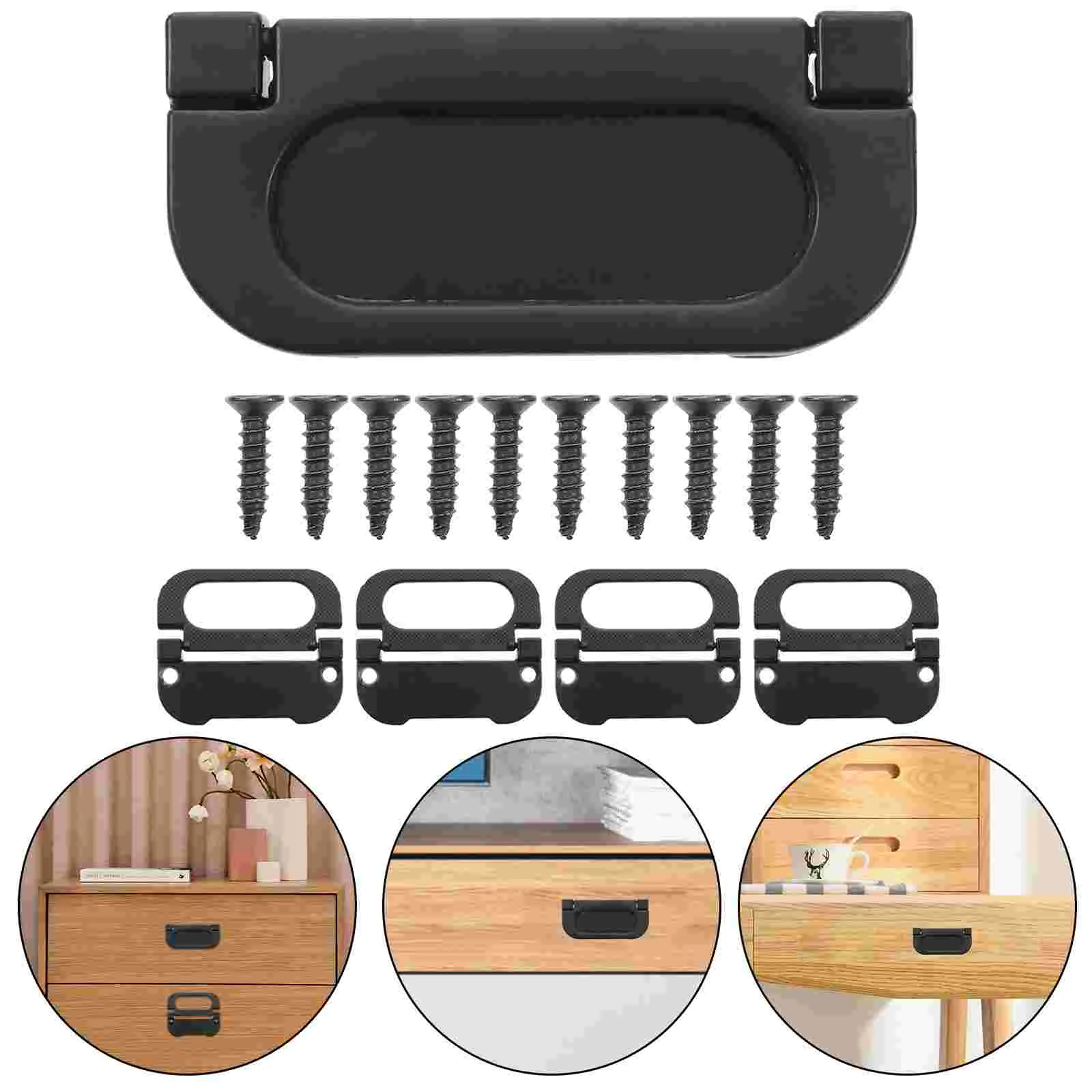 

5pcs Recessed Door Handle Replacement Furniture Pull Aluminum Alloy Door Handle