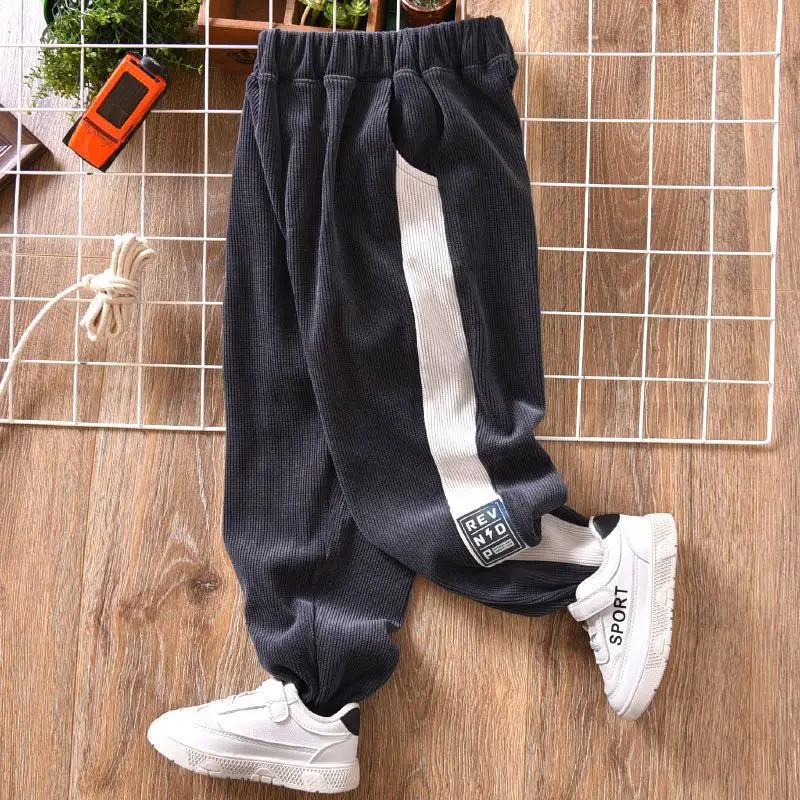 Children's Velvet Pants Autumn and Winter 2022 New Medium and Large Children's Corduroy Casual Trousers Sports Pants