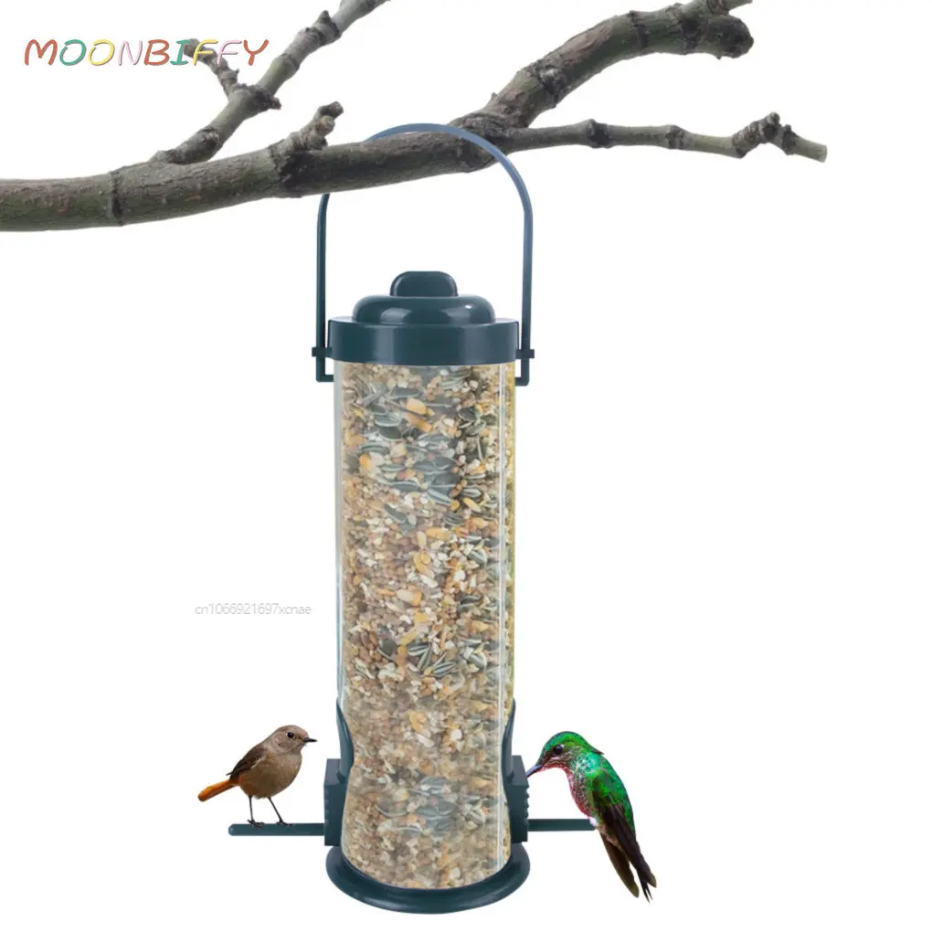 

Pet Bird Feeder Outdoor Hanging Pet Food Dispenser Multiple Holes Bird Feeder Automatic Foot Feeding Tool for Flying Animals 1pc