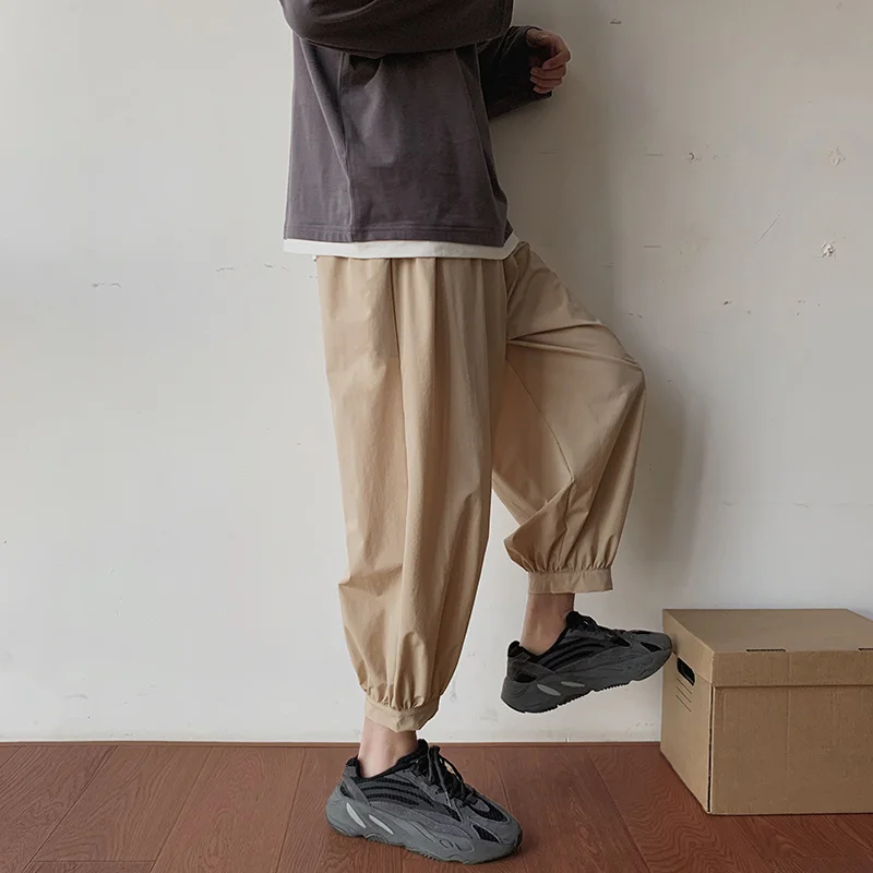 

Summer 5-color Thin Casual Pants Men Fashion Ice Silk Pants Men Japanese Streetwear Loose Straight Pants Mens Trousers M-3XL
