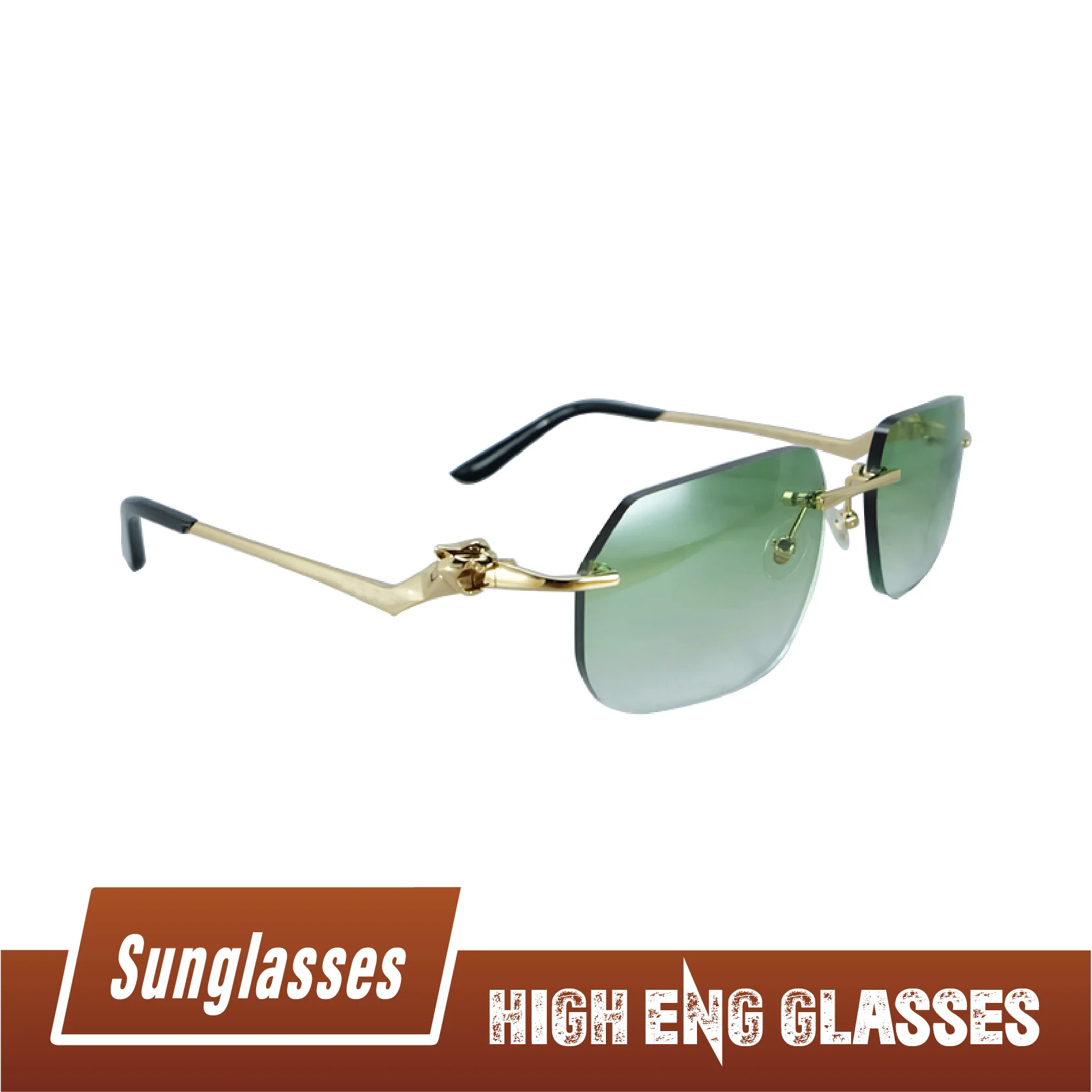 

Panther Sunglasses Brand Designer Mens Rimless Polygon Vintage Carter Sun Glasses Retro Shades For Women Cool Decoration Eyewear