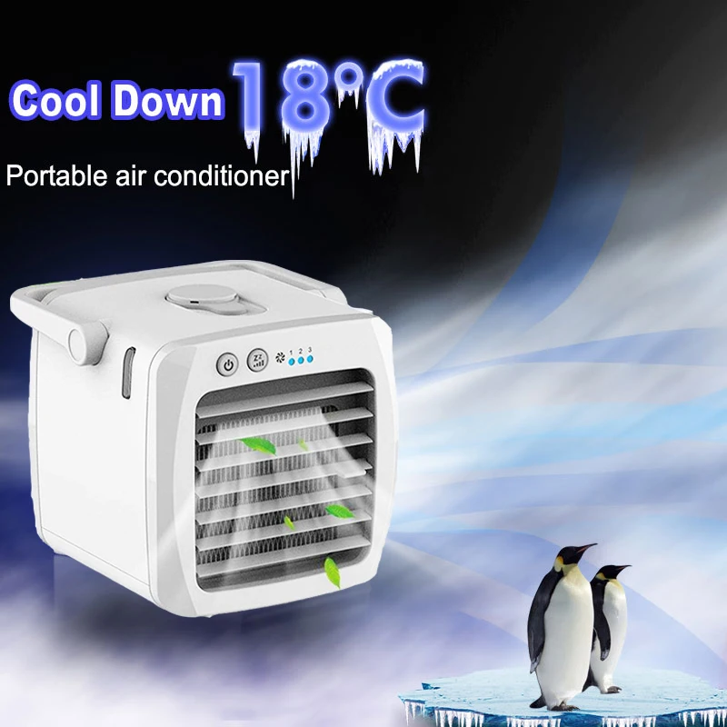 

USB Mini Refrigeration Air Conditioner Home Desktop Small Air Cooler Portable Mobile Humidification Water-Cooled Electric Fan