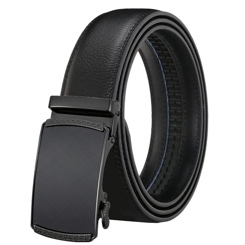 

Multicolor Genuine Leather Men's Belts Fashion Business Automatic Buckle Straps Ratchet Cowhide Waistband 3.5cm Width Male Belt
