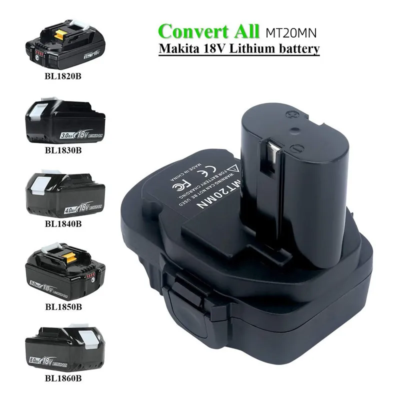 

MT20MN Battery Converter Adapter for Makita 18V Lithium Battery Convert for Makita 18V Ni-Cd&Ni-Mh Battery