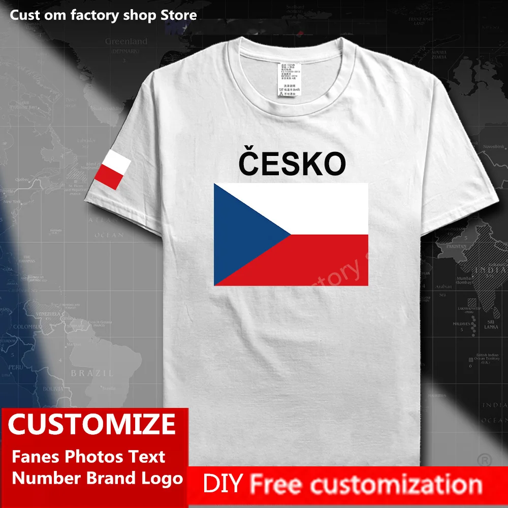 

Czech Republic Czechia T shirt Custom Jersey Fans DIY Name Number Brand LOGO High Street Fashion Hip Hop Loose Casual T-shirt