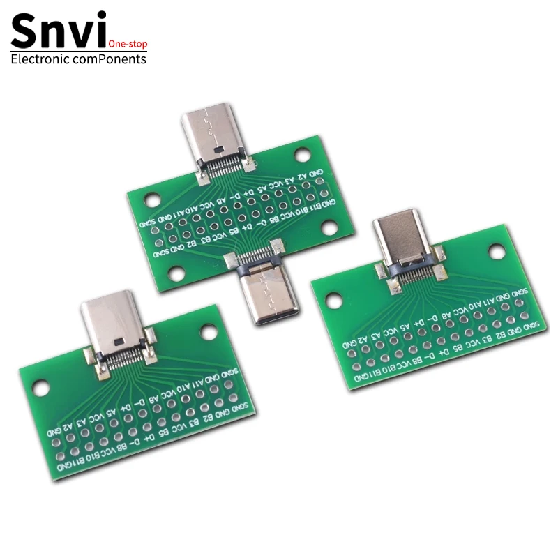 Snvi Type-C папа-мама USB 3.1 Тестовый адаптер печатной платы типа C 24P 2 54 мм Разъем для
