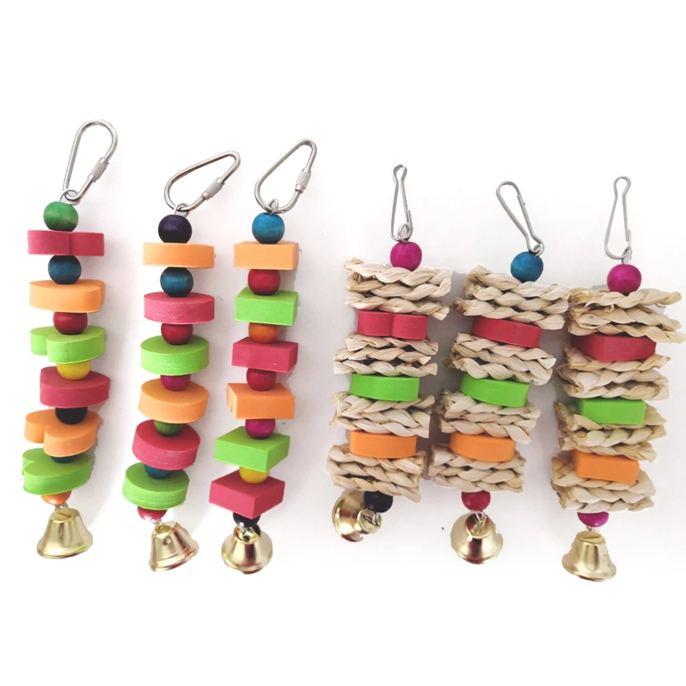 

Bird Toy Wood Hanging Parrot Toy Healthy Bite Chewing Pecking Bird Pet Toy Cute Pet Bird Product Aves Vogel Speelgoed Budgie