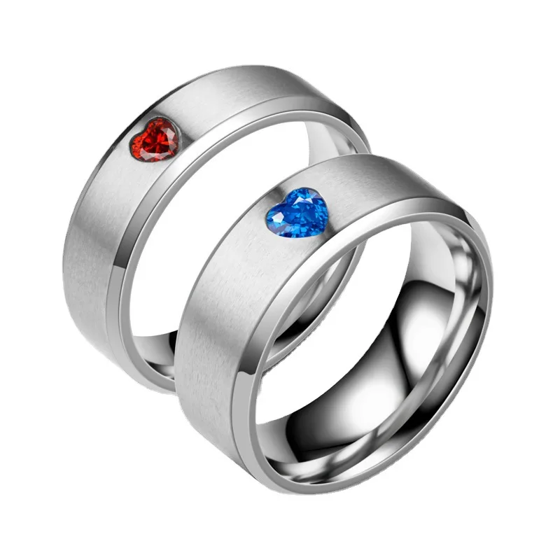 

Korean Version Luxury Love Titanium Steel Ring Fashion Micro Inlaid Zircon Lovers High Quality Luxury Temperament Pair Ring