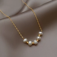 french sweet romantic natural baroque freshwater pearl pendant necklace chain of clavicle restoring ancient ways women jewelry