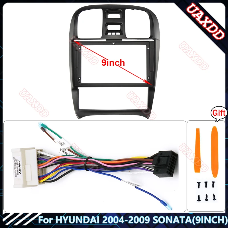 

9-дюймовый автомобильный радиоприемник SONATA для HYUNDAI 2004-2009, Android, стерео, аудио экран, мультимедийный видеоплеер, кабель навигации, жгут, рамка