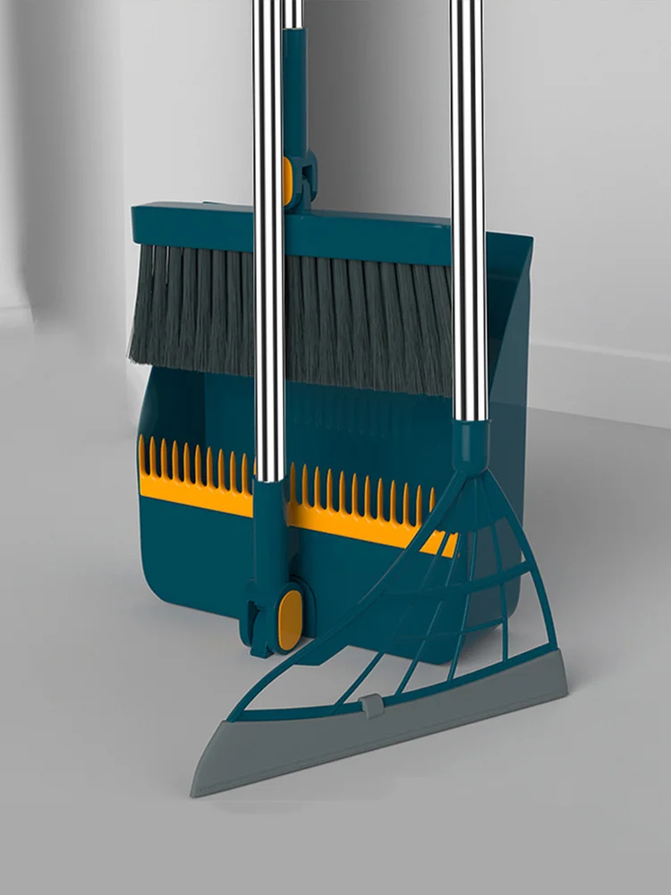 

Standing Foldable Dustpan Set Combination with Extendable Broomstick Cleaning Broom and Household Cleaning Tools Brooms Dustpans