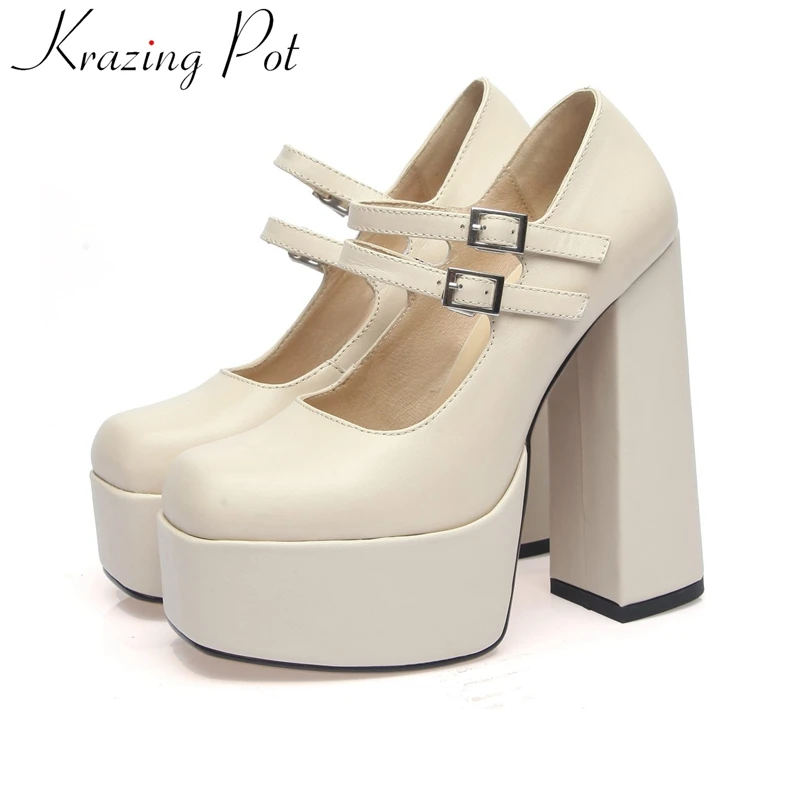 

Женские туфли-лодочки из коровьей кожи, на толстой подошве