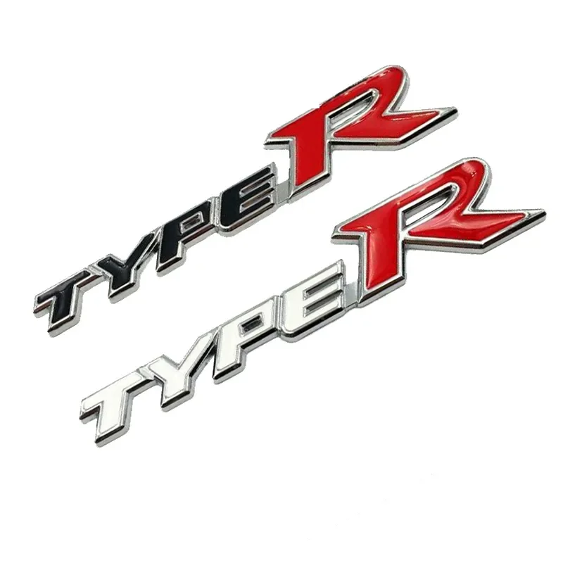 

3D Metal Car Sticker Auto Badge Emblem Type R Logo Decal For Honda CIVIC FD2 FD FA 5 Mugen TypeR Racing Car Styling Accessories