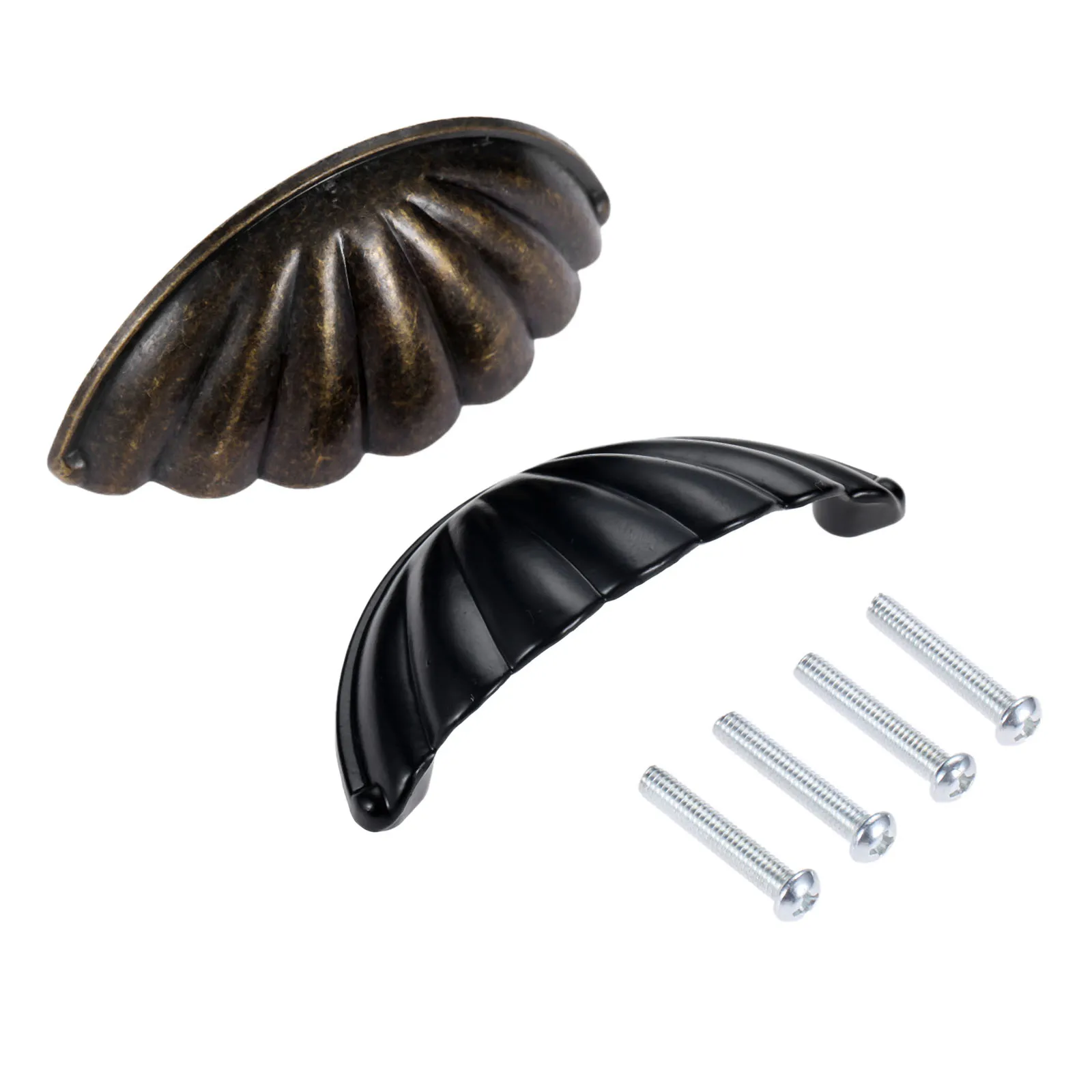 

1pc 64mm Antique Bronze/Black Kitchen Drawer Cabinet Door Handle Furniture Knobs Cupboard Shell Pull Handle Knob