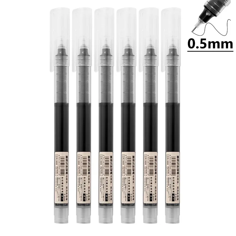 

50/1 шт., высокое качество, 0,5 мм, игольчатые гелевые ручки, прямая жидкая шариковая ручка, канцелярские принадлежности, школьные и офисные письменные принадлежности